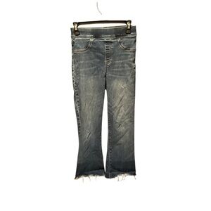 Spanx Cropped Flared Denim Jeans Medium Wash Small
